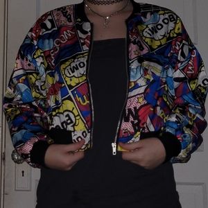 90s comic book crop jacket